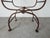 Vintage Italian Wrought Iron Savonarola Chair With Brass Fleur-De-Lis Finials For Sale - Image 11 of 12