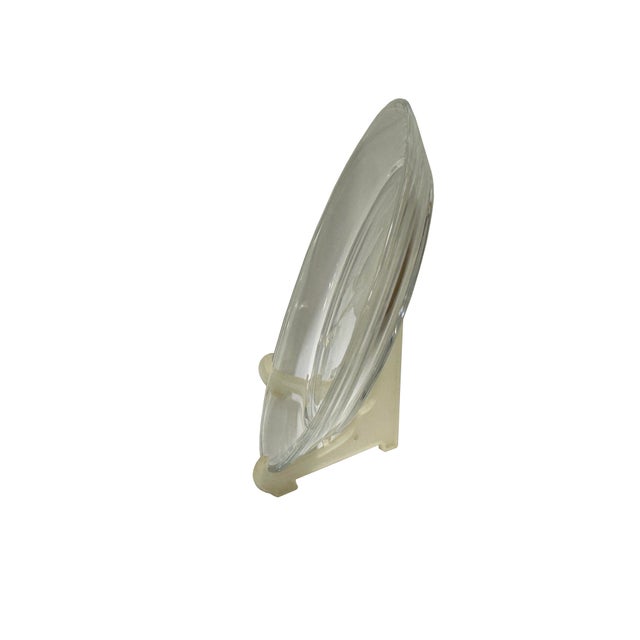 Transparent Clear Glass Back Relief Carved Horse Round Display Disc For Sale - Image 8 of 13