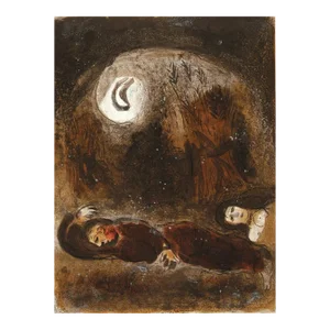 Chagall Lithograph Bible 1960 Ruth at the Feet of Boaz