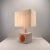 Mid-Century Modern Mid-Century Ceramic Table Lamp with Orange Accents and Silk Lampshade, Germany, 1960s For Sale - Image 3 of 10