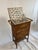 Antique Victorian Wicker Rattan Sewing Stand | Lift-Top Toile Lined, Two Drawers | Edwardian Work Table, 31in For Sale - Image 4 of 18