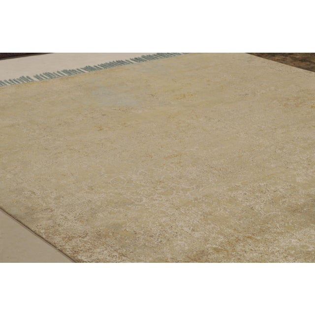 Rug & Kilim Rug & Kilim’s Farahan Style Transitional Rug in Gold and Blue All Over Pattern For Sale - Image 4 of 8