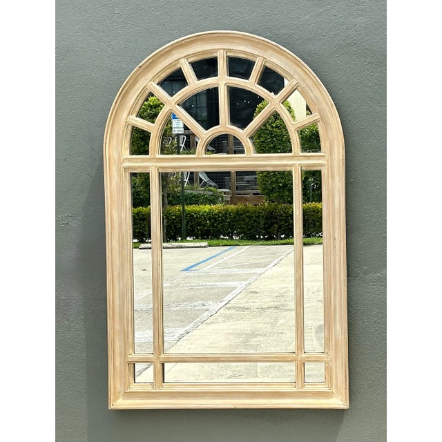 Vintage Arched Wood and Mirrored Glass Mirror For Sale - Image 12 of 12