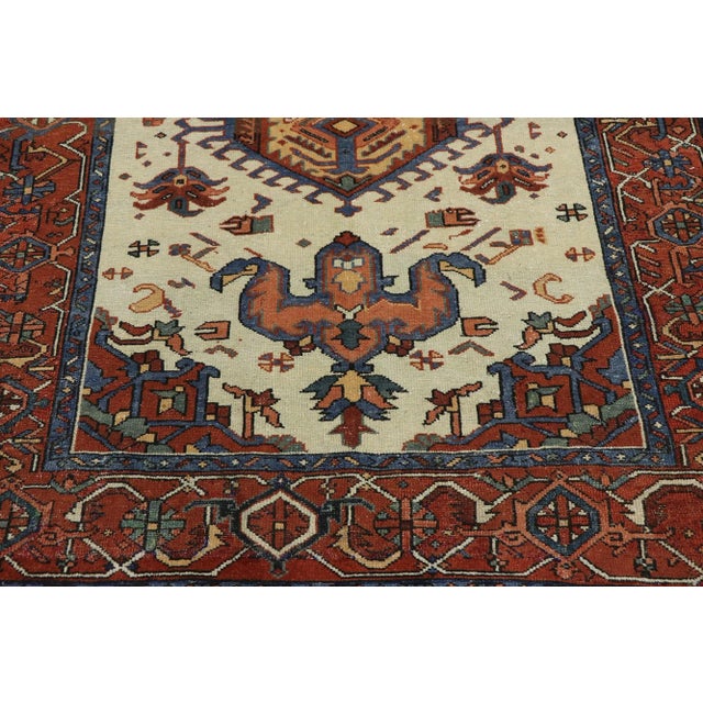 Antique Persian Serapi Rug - 04'07 X 05'09 For Sale - Image 4 of 9