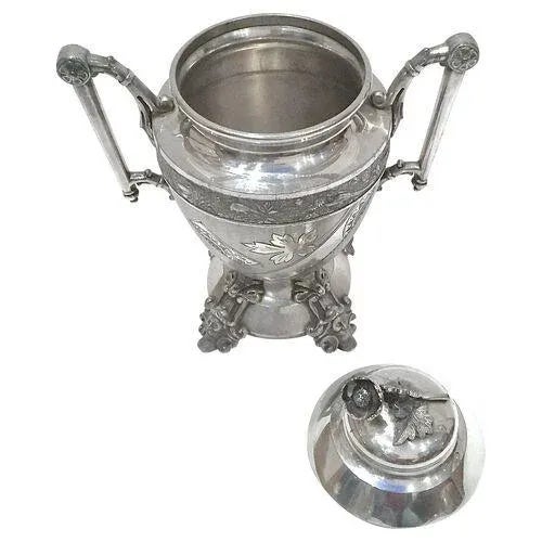 Antique Aesthetic Movement Silver Sugar Urn For Sale - Image 4 of 11