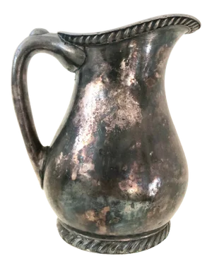 Mid Century American Silver Plate Milk Creamer Jug International Pitcher Co. Soldered Vintage