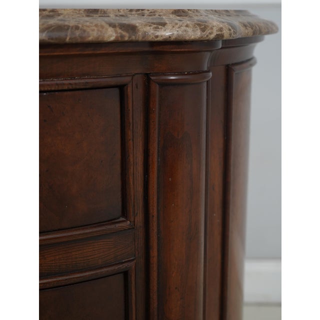 Brown Pair Henredon Marble Top Oversize Nightstands or Commodes For Sale - Image 8 of 18