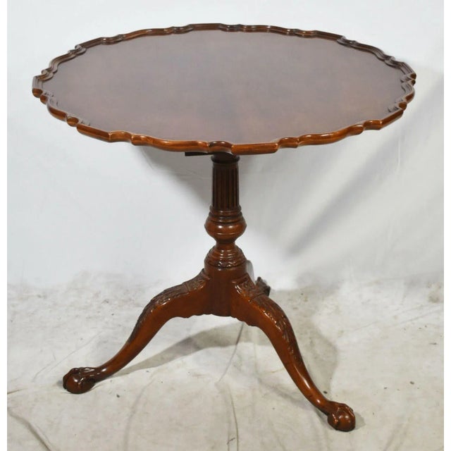 Baker Historic Charleston Carved Chippendale Mahogany Pie Crust Tilt Top Table For Sale - Image 12 of 12