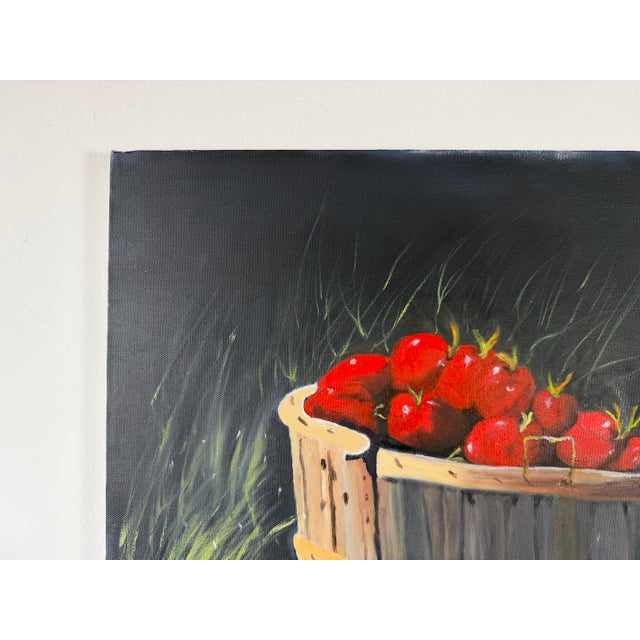 Vintage Clara Still Life Red Tomatoes Acrylic on Canvas Painting, Signed, Unframed For Sale In Miami - Image 6 of 12