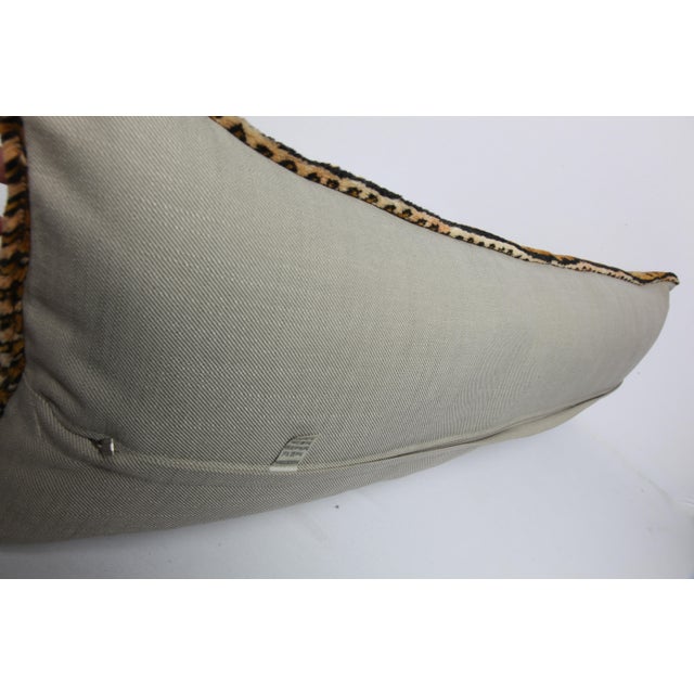 Gold Home Decor Handwoven Vintage Rug Lumbar Pillow Cover -16'' X 45'' For Sale - Image 8 of 8