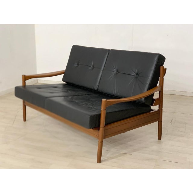 Black Vintage Danish Teak Sofa For Sale - Image 8 of 10