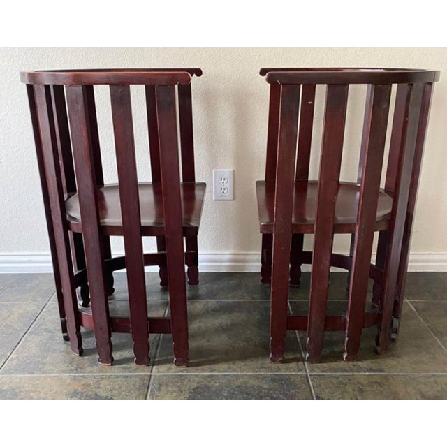 1905 Liberty & Co Mahogany Spindle Chairs Set of 2 Chairish