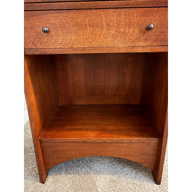 Stickley Stickley Arts & Crafts Harvey Ellis Oak Organizer Secretary For Sale - Image 4 of 8