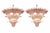 Lot of 2 Mid-Century Modern Pink “Palmette” Murano Glass Chandeliers a Pair For Sale - Image 6 of 7