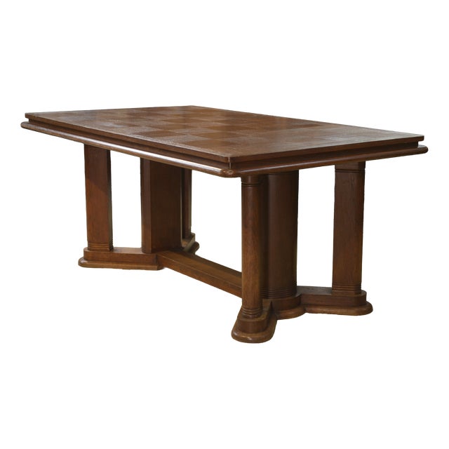 Oak Table in the style of Charles Dudouyt, 1940s For Sale