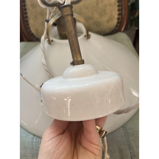 White Vintage Tenda Pendant Lamps by Aldo Bernardi, Italy, 1990s, Set of 3 For Sale - Image 8 of 11