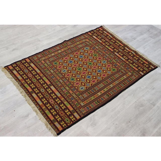 Caucasian Soumak Kilim Rug Soumak rugs or Sumak, construction technique is flat-weave. They are strong and exceptionally...