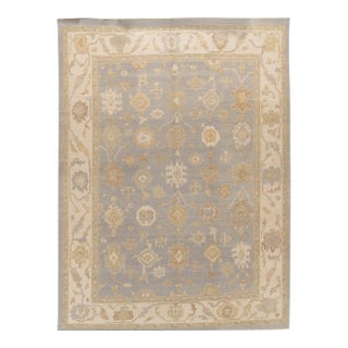 Classic Style Oushak Rug 9' X 13' For Sale