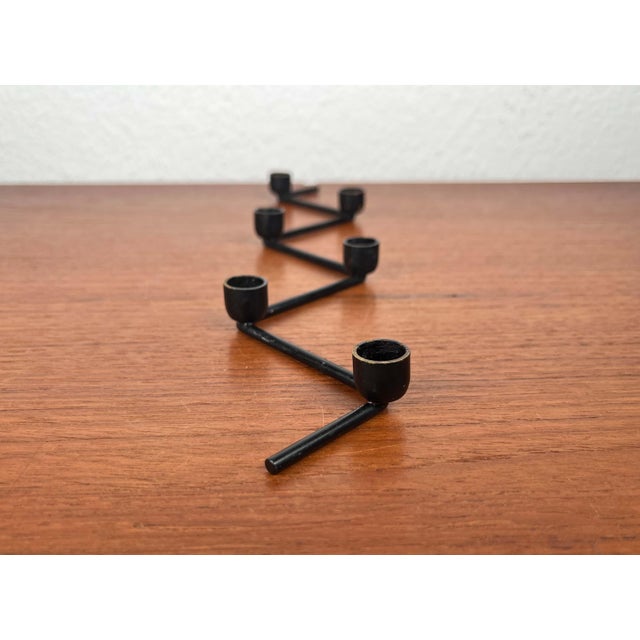 Mid-Century Modern Danish Minimalist Metal Candleholder, 1960s For Sale - Image 10 of 18