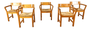 Vintage Scandinavian Pine Dining Chairs from GM Mobler, 1960s, Set of 5
