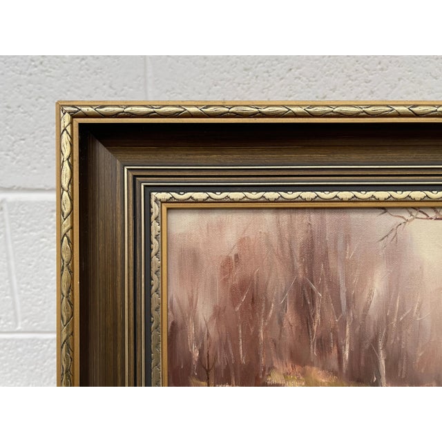 Textile Vintage Oil Painting of River Landscape in Ireland Countryside by Modern Irish Artist For Sale - Image 7 of 11