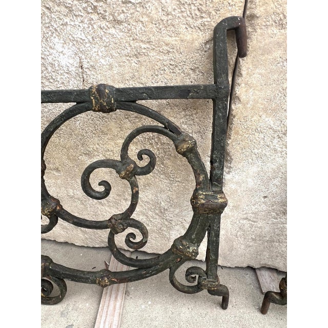 Pair of 18th Century Italian Painted Wrought Iron Wall Mounted Candle Holders For Sale - Image 17 of 18
