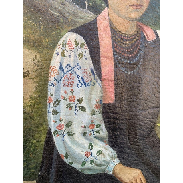 1990s Oil Painting Waiting for the Groom For Sale - Image 6 of 11