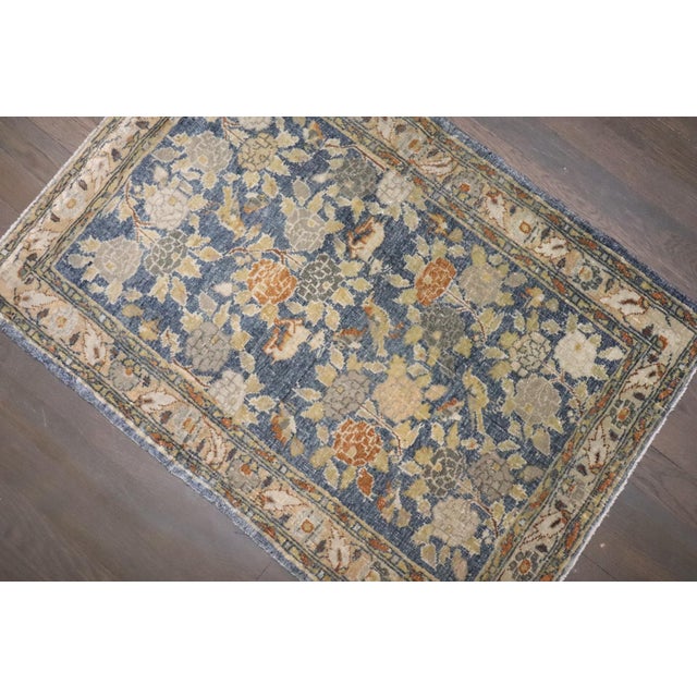 Persian Floral Persian Kazvin Mini Rug no. j4347 For Sale - Image 3 of 6