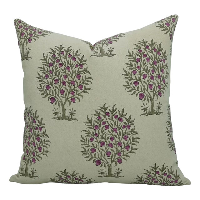 Fabdivine Artisan Block Print Throw Pillow Cover 24x24 Inch Duck Canvas-Anar For Sale