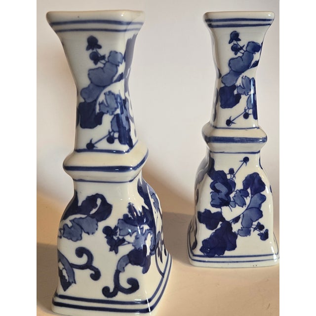 Blue Delft Candlesticks- A Pair For Sale - Image 16 of 16