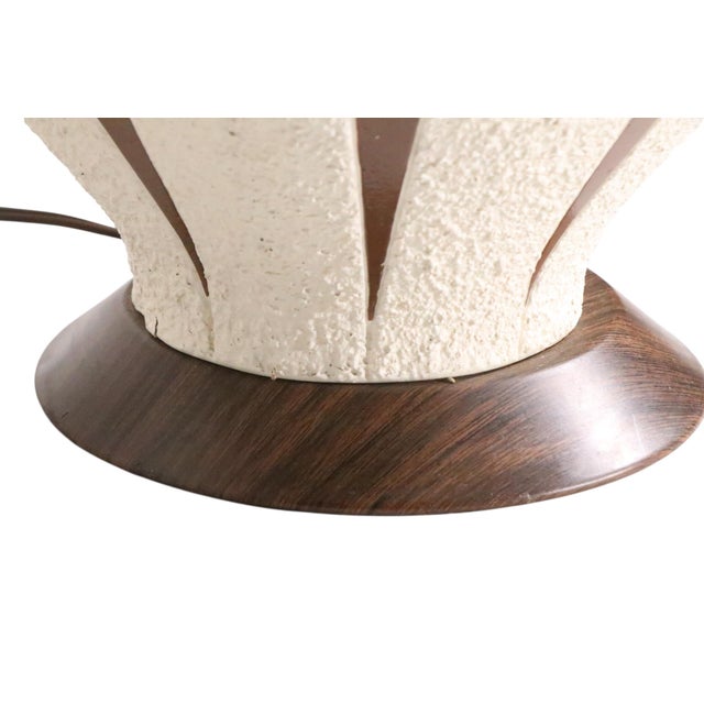 Mid 20th Century Ceramic and Wood Veneer Table Lamps - a Pair For Sale - Image 15 of 15