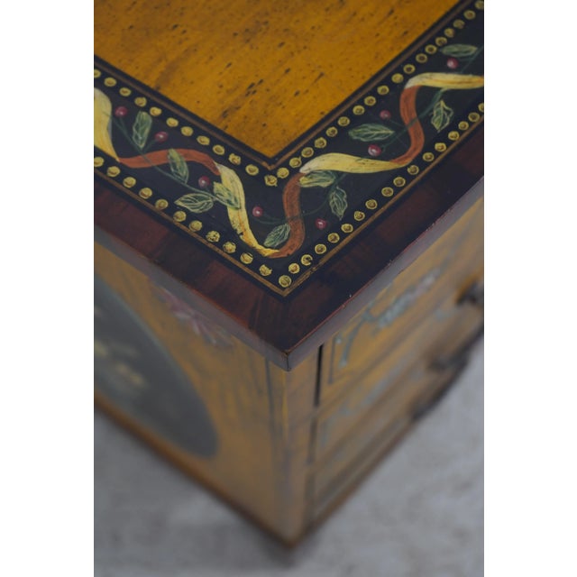 1990s Adams Style Paint Decorated 2 Over 3 Drawer Chest For Sale - Image 5 of 12