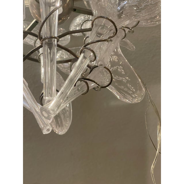 Metal Mid-Century Modern Italian Hand-Blown Murano Glass Chandelier For Sale - Image 7 of 12