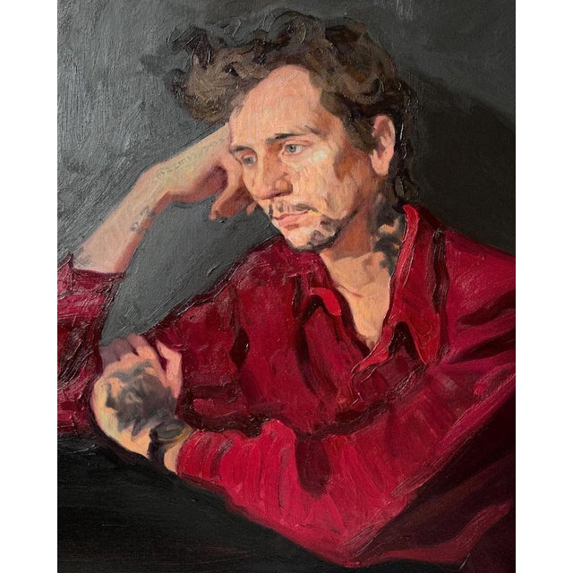 Elina Arbidane, Male Portrait, 2021, Oil on Canvas For Sale - Image 3 of 11