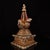 This is a finely crafted antique gilt bronze Tibetan stupa, a revered architectural and devotional object in Tibetan...