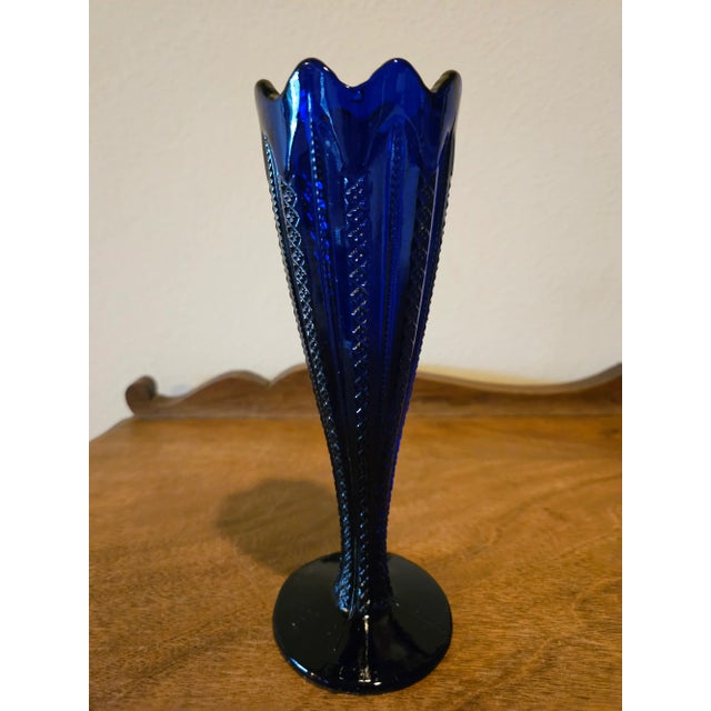 Glass 1970s Duncan & Miller Mardi Gras Vase, Pressed Glass For Sale - Image 7 of 12