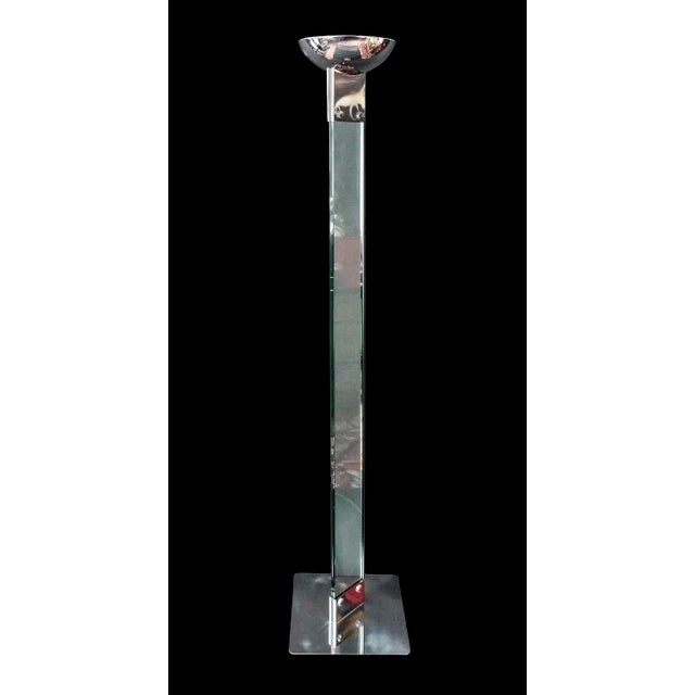 Glass Mid-Century Italian Floor Lamp by Max Baguara for Lamperti For Sale - Image 7 of 7