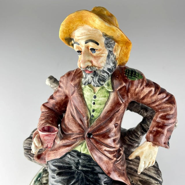 Vintage Original Ceramic Sculpture of Man from Bassano, Italy, 1974 For Sale - Image 4 of 13