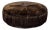 Fur Covered Ottoman on Wood Base For Sale