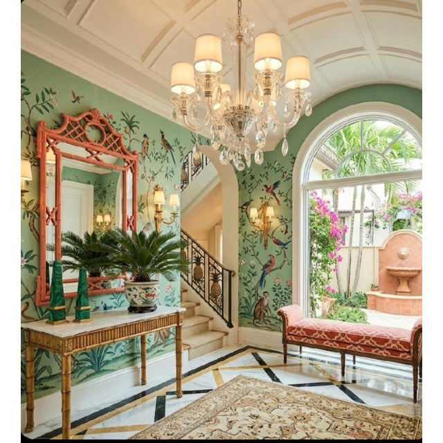 Chrome Vintage Murano Glass Clear Crystal Chrome 6 Light Elegant Chandelier For Sale - Image 8 of 8