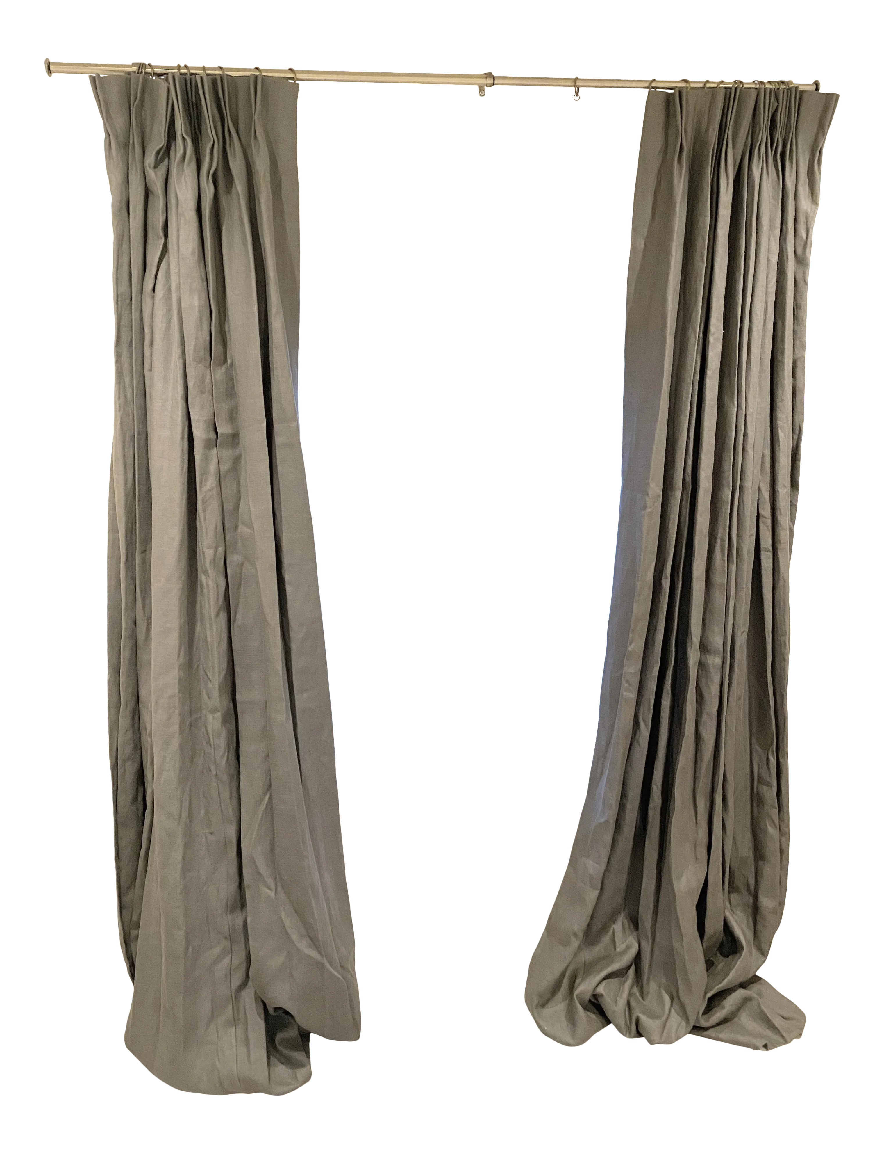 Restoration Hardware Heavyweight Linen Grey Curtains - a Pair | Chairish