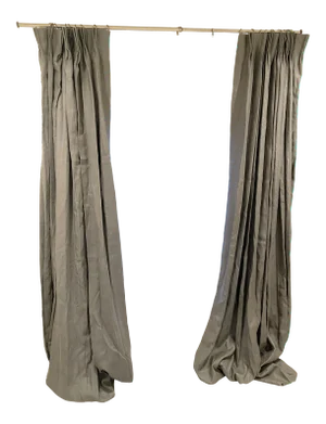 Restoration Hardware Heavyweight Linen Grey Curtains - a Pair