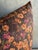 Brown Floral Linen Pillow With Brass Zipper and Down Feather Insert For Sale In Los Angeles - Image 6 of 7