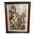 1970s Mid-Century Modern Hand-Tinted Lithograph of Old Quebec by Nikola-Château Frontenac View 22x 14 Original Oak Frame For Sale