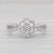 Metal 0.33ctw Diamond Cluster Engagement Ring 14k White Gold Size 5 For Sale - Image 7 of 8