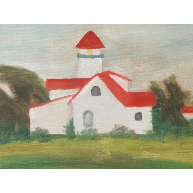 Mid-Century Modern Mid 20th Century Original Lighthouse Painting For Sale - Image 3 of 11
