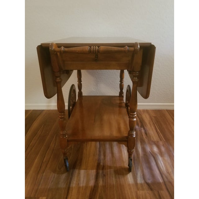 20th Century Ethan Allen Solid Maple Tea Cart Chairish