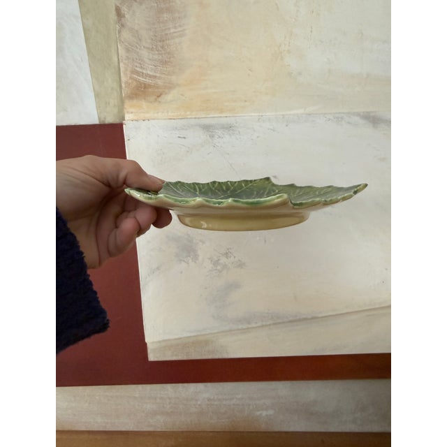 Vintage Williams Sonoma Italian Majolica Leaf Plates – Set of Four For Sale - Image 10 of 10
