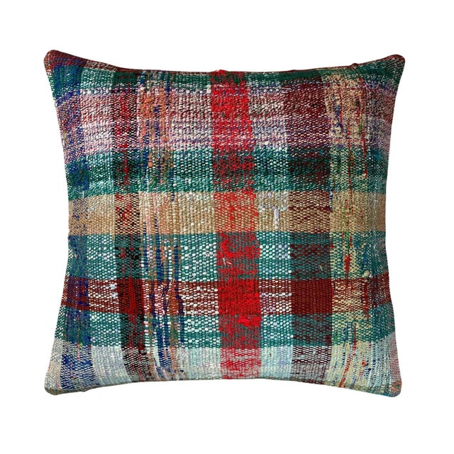 Vintage Turkish Kilim Bench Cushion Cover For Sale - Image 11 of 11