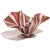 Murano Vintage Italian Art Glass Footed Bowl Murano Glittery Copper Aventurine Pink Red White Ribbons Dish For Sale - Image 4 of 8